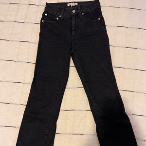 Black Madewell Cali Demi Boot Raw Hem Jeans 24